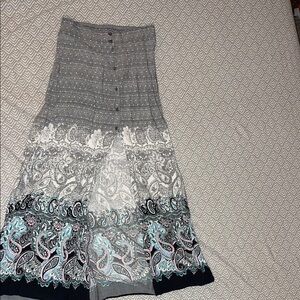 Express Elegant Gray Paisley Women's Skirt Small